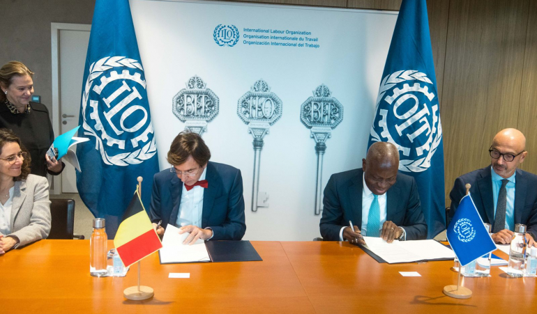 Signature de l'Accord-cadre Organisation Internationale du Travail et la Wallonie