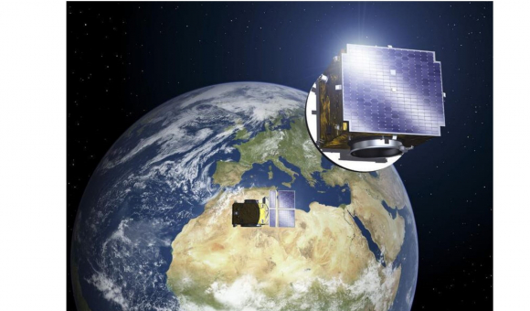 Les deux sondes Proba-3 en formation entre la Terre et le Soleil (Crédits ESA)