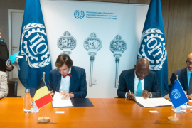 Signing the framework agreement between the International Labour Organization and Wallonia